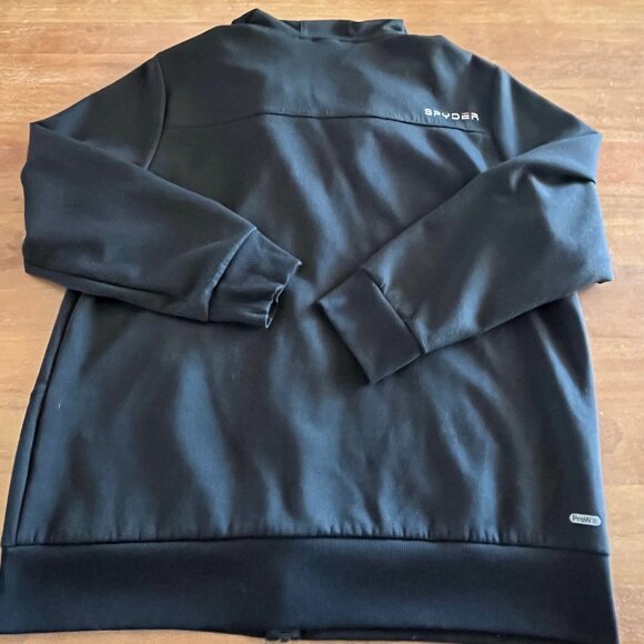 Spyder Black ProWeb Full Zip Hooded Jacket Sweatshirt Men's Size Medium XL - Picture 7 of 9